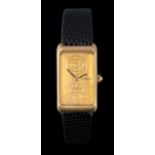 Corum: An 18 Carat Gold Ingot Wristwatch, signed Corum, ref: 14400, circa 1985, lever movement,