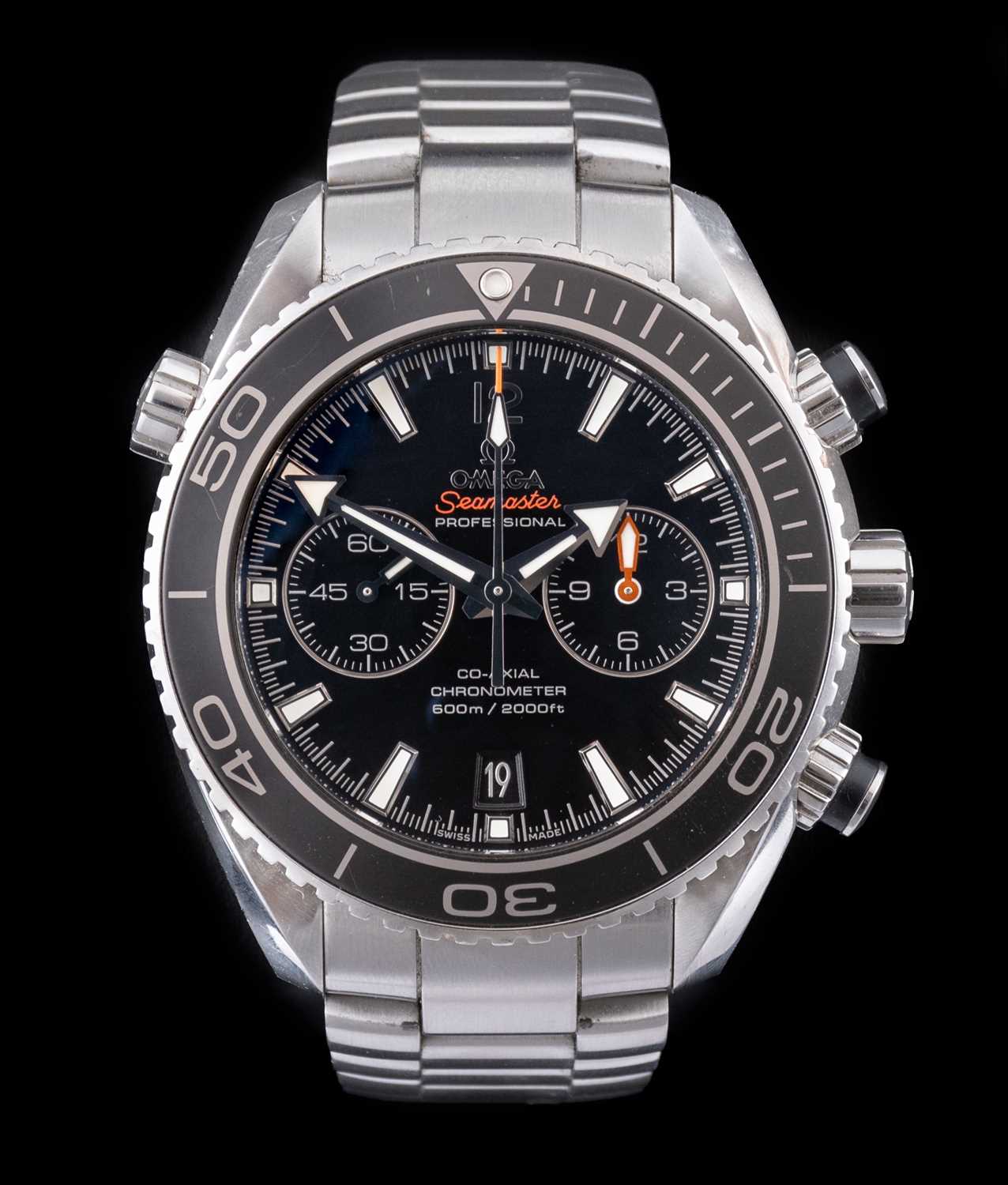 Omega: A Stainless Steel Automatic Calendar Chronograph Wristwatch, signed, Omega, Seamaster,
