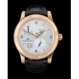 Jaeger LeCoultre: A Good 18 Carat Rose Gold Eight Day Power Reserve Calendar Day and Night Display