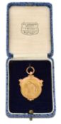 A George V Gold Cricket Medal, by William James Dingley, Birmingham, 1928, 9ct, circular, stamped