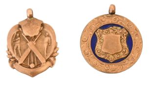 An Edward VII Gold and Enamel Medal and a George V Gold Cricket Medal, The First by Thomas
