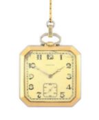 Longines: An Art Deco 18 Carat Gold Pocket Watch, signed Longines, 1926, (calibre 17.95M) manual