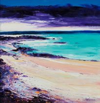 John Lowrie Morrison "Jolomo" OBE (b.1948) Scottish "Quiet Evening Putechan, Kintyre" Signed,