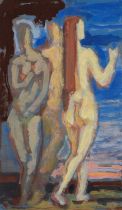 René Buthaud (1886-1986) French "Three Graces" Signed, gouache, 22cm by 12.5cm Provenance: Galerie