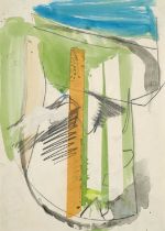 Peter Lanyon (1918-1964) Untitled (San Gimignano) Signed and dated 1964, mixed media, 35cm by 25cm