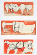 Bernard Meadows RA (1915-2005) "Drawings for Sculpture: Crab Theme" Pencil and watercolour, 10cm