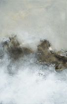 Brian Graham (b.1945) "Magdalenian Encampment" Signed and dated 2010, acrylic on paper, 58cm by 37cm