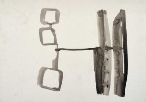Austin Wright (1911-1997) Abstract composition Initialled, ink and wash, 35.5cm by 50.5cm