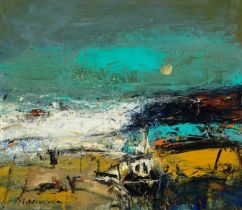 Nael Hanna (b.1959) Iraqi/Scottish "Fife Boat, East Neuk" Signed, inscribed verso, oil on panel,