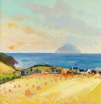 James Harrigan (b.1937) Scottish "Ailsa Craig" Signed, oil on board, 28cm by 28cm Provenance: Walker