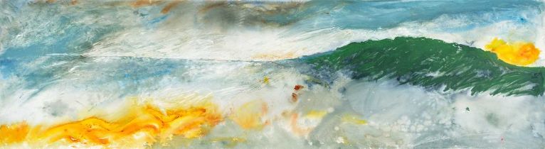 Len Tabner (b.1946) "Along to Redcar from South Gare Breakwater" Signed and inscribed, mixed
