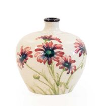 William Moorcroft (1872-1945): A Daisy Pattern Vase, circa 1902, mauve flowers, on a white ground,