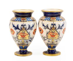 William Moorcroft (1872-1945) for James Macintyre: A Pair of Aurelian Ware Vases, circa 1897,