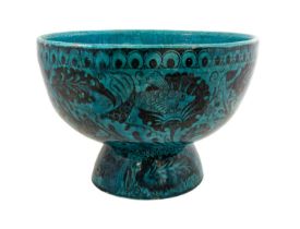 William De Morgan (1839-1917) for Cantagalli: A Faience Iznik-style Pedestal Punch Bowl, decorated