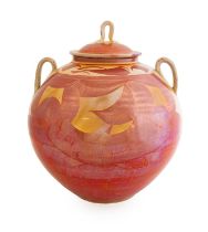 Alan Caiger-Smith MBE (1930-2020): A Large Aldermaston Pottery Earthenware Ovoid Jar and Cover,