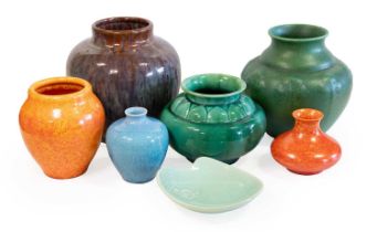 A Pilkington's Royal Lancastrian Vase, green glaze, impressed factory marks and 2881, 17cm high
