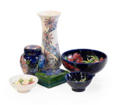 A Modern Moorcroft Daisy Pattern Collectors Club Vase, designed by Sally Tuffin, impressed factory
