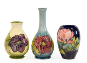 Walter Moorcroft (1917-2002): A Clematis Pattern Vase, on a yellow ground, impressed MOORCROFT,