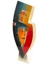 Richard Godfrey (1949-2014): A White Earthenware Clay Slab Built Vase, painted with bright