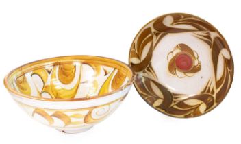 Alan Caiger-Smith MBE (1930-2020): An Aldermaston Pottery Earthenware Bowl, dated 1986, painted with