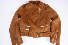 A Zara suede jacket, size M, appears unused.