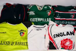 Rugby Union - Three Leicester Tigers replica shirts, sizes L,