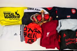 A quantity of sportswear to include Adidas, Liverpool Football Club branded,
