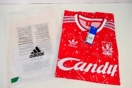 An Adidas retro issue Liverpool Football Club replica shirt with Candy sponsorship, size 2XL,