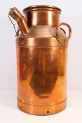 A good quality copper milk churn stamped WBG