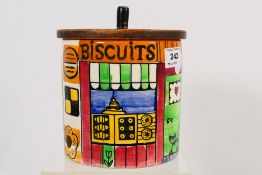 Anita Nylund - A Jie Gantofta biscuit barrel with teak cover, factory marks to the base,