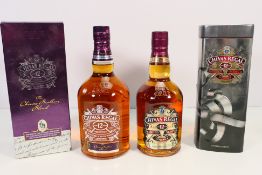 Two bottles of Chivas Regal 12 Year Old Scotch whisky, one of 1 litre, the other 70cl, both 40% abv,
