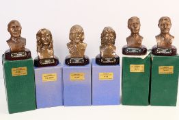 Star Trek - Six boxed cold cast bronze character busts from Star Trek The Next Generation