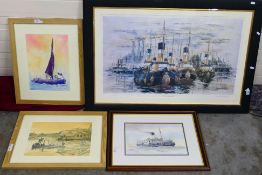 Lot to include two watercolours by John Graven,