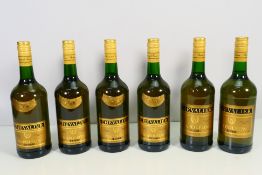 Six bottles Chevalier Napoleon Cognac