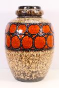 A large West German pottery vase, probably Scheurich,