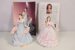Two Royal Worcester limited edition figures for Compton & Woodhouse comprising With All My Heart,