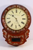 A mid 19th century single fusee drop dial mahogany wall clock,