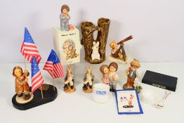 A small mixed lot of ceramics to include two Goebel Hummel figures,