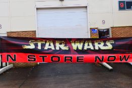 A large promotional banner for Star Wars