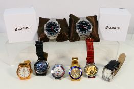 Six fashion wristwatches, comprising Marea, Invicta,