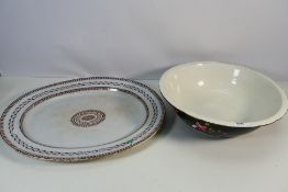 A large meat platter, stamped to the base John Latham, Smithfield Market, Manchester,