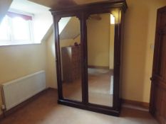 A good period mahogany, mirror front Double Wardrobe,