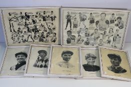 A collection of vintage sporting related prints after Bob Jameson,
