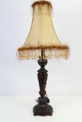 A table lamp and shade, approximately 50 cm (h) to top of light fitting.