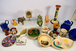 Mixed ceramics to include Denby, Torquay Ware, Dovecote Pottery figures and other.