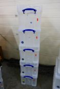 Five Really Useful 35 litre clear storag