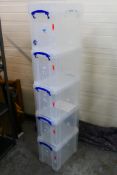 Five Really Useful 19 litre clear storag