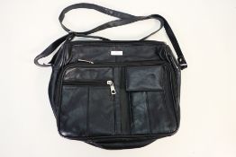 Quenchy London - A Quenchy london, Black leather handbag with silver coloured detail,