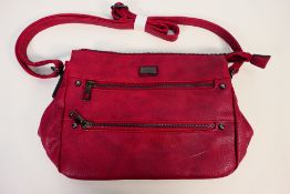 Lulu DK - A NEW leather Lulu DK handbag in maroon with nickel black detail,