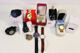 A collection of wristwatches to include Lorus and Sekonda and a pocket watch, part boxed.